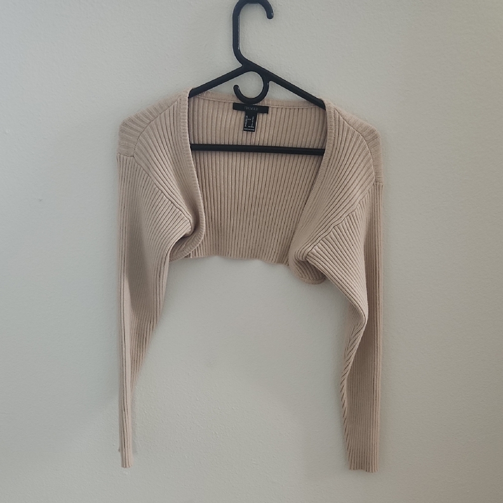 Forever 21 Tan Ribbed Shrug